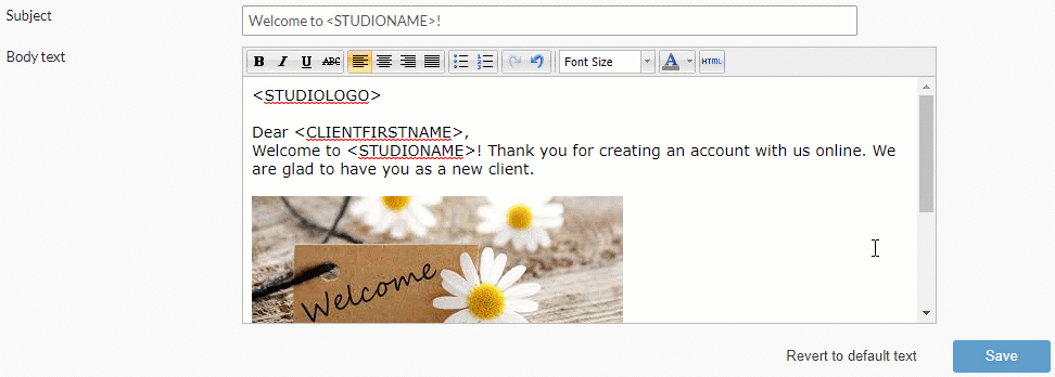 How to add an HTML link in auto emails