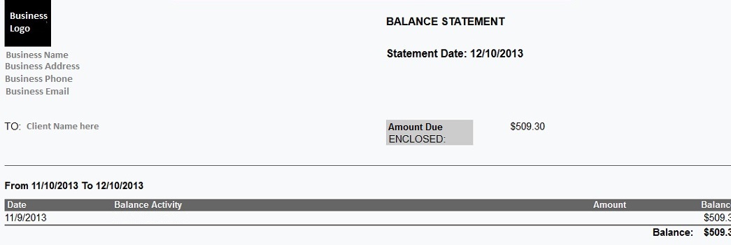 balance statement