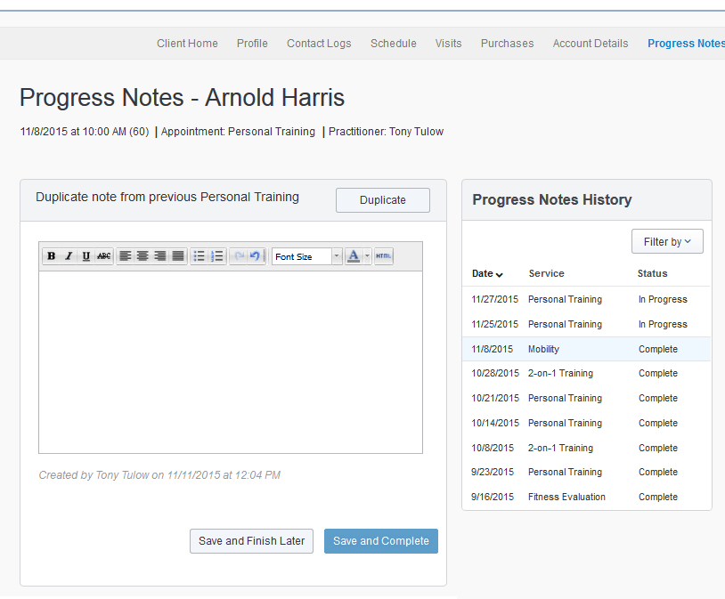 progress notes
