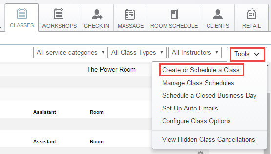 free class schedule