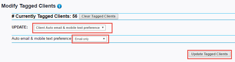 Modify Tagged Clients tool