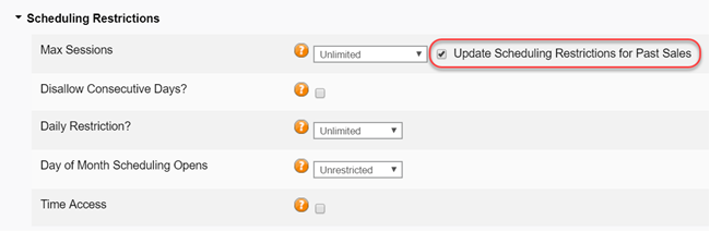 scheduling restrictions for pricing options
