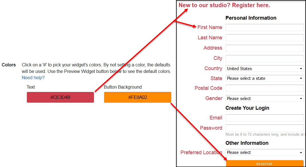 Customizing widget colors to match your website - branded web tools
