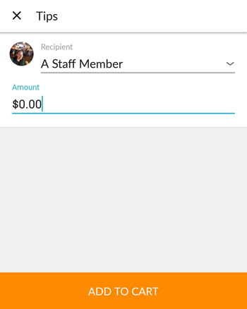 Adding a tip from the Retail screen (Business app, Android)