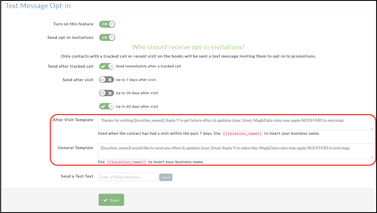 enabling text message opt ins frederick